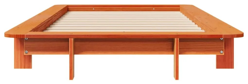 Cama sem colchão 75x190 cm madeira de pinho maciça castanho-mel