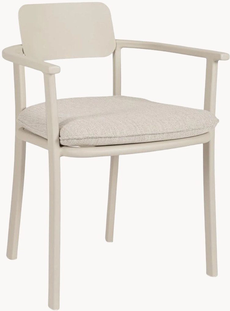 Cadeiras de jantar empilháveis para jardim com braços Makena, conjunto de 4