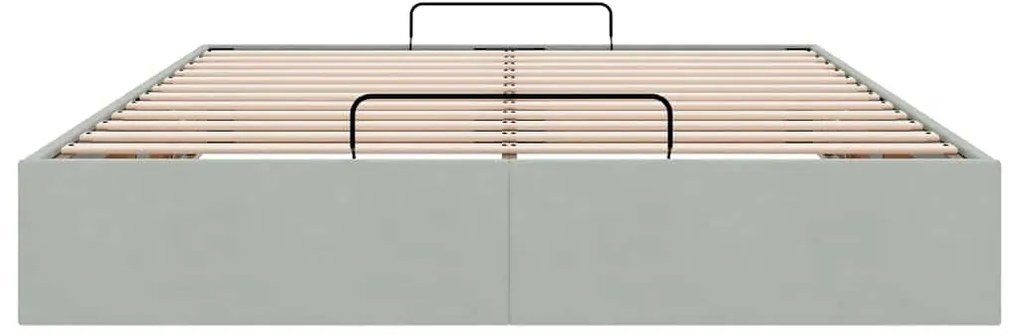 Estrutura de cama otomana sem colchão 140x200 cm cinzento claro