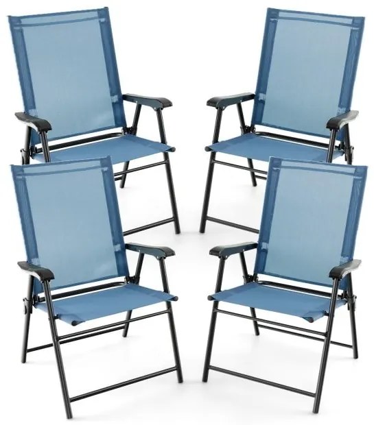 Conjunto de 2 cadeiras de jantar para pátio com braços e estrutura de metal - verde claro