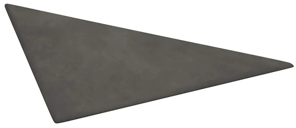 Painel de parede 12 pcs 30x30 cm veludo 0,54 m² cinza-escuro