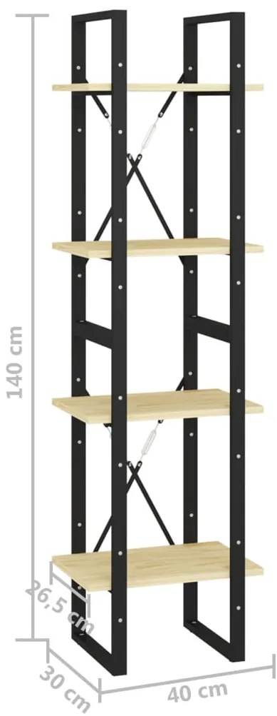 Estante com 4 prateleiras 40x30x140 cm pinho maciço
