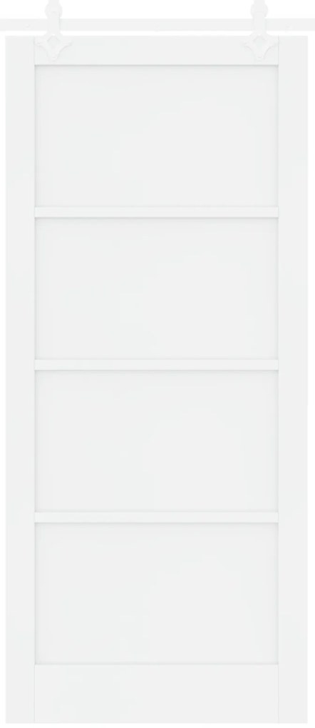Porta Deslizante vidaXL com Conjunto de Ferragens Branca 93x211 cm Mad