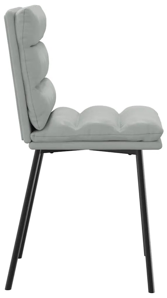 Cadeiras de jantar 6 pcs veludo cinzento-claro