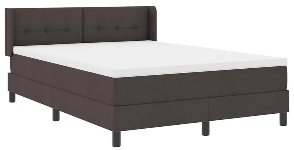 Cama Box Marrom Escuro 140 x 190 cm Tecido e Espuma
