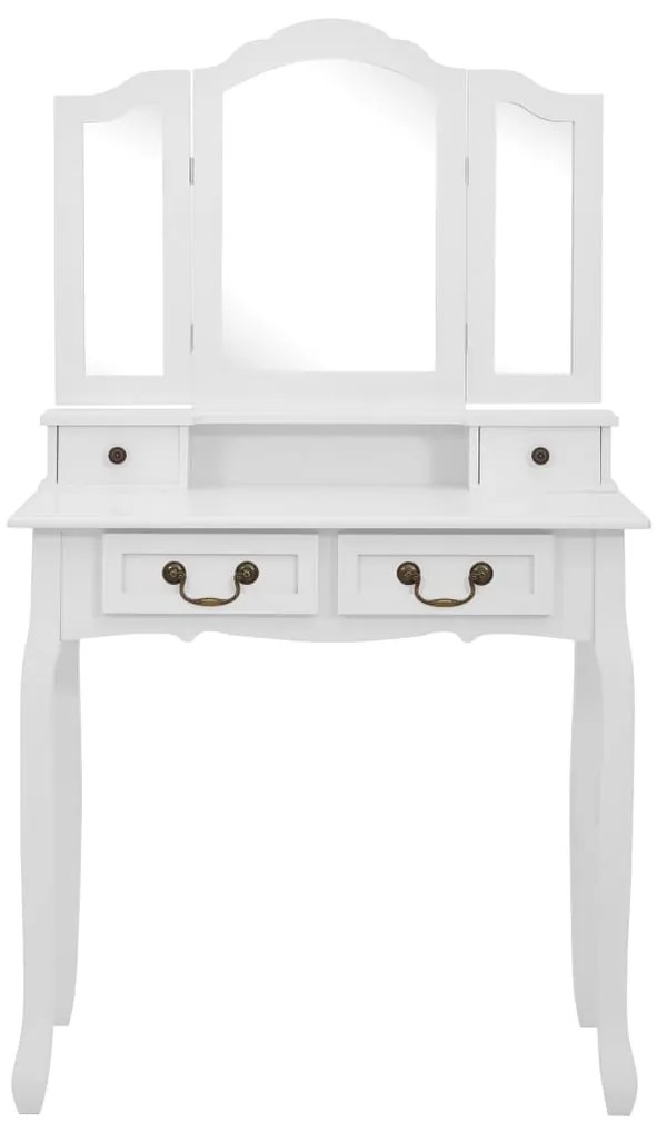 Conj. toucador com banco 80x69x141 cm madeira paulownia branco