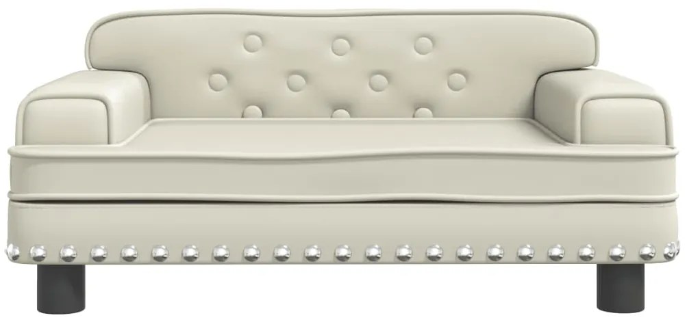 Sofá infantil 70x45x30 cm couro artificial cor creme
