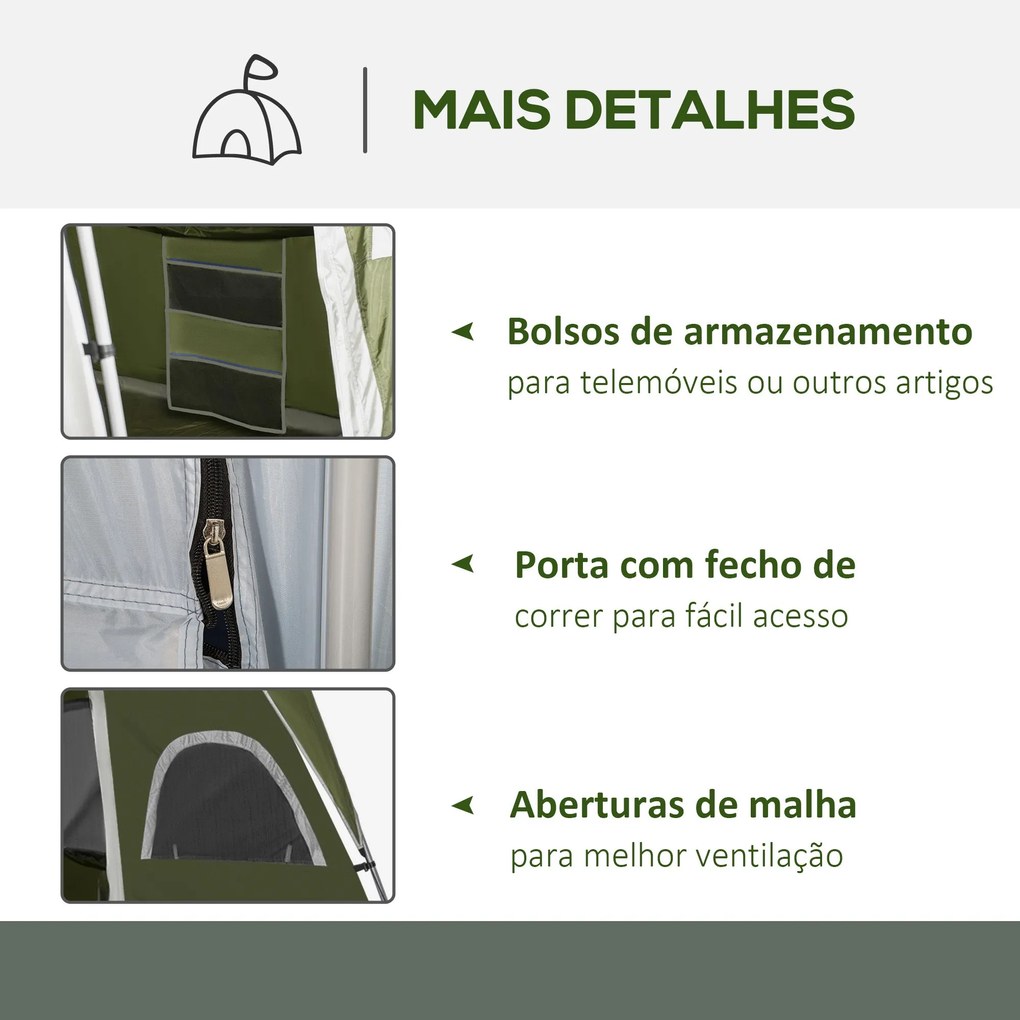 Outsunny Tenda de Campismo Familiar para 4-8 Pessoas com 2 Quartos Ten