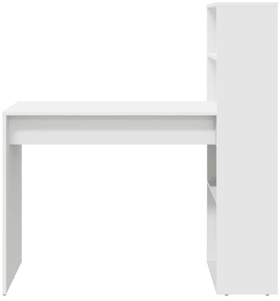 Mesa com Armazenamento Branca 113x54x120 cm Madeira Derivada
