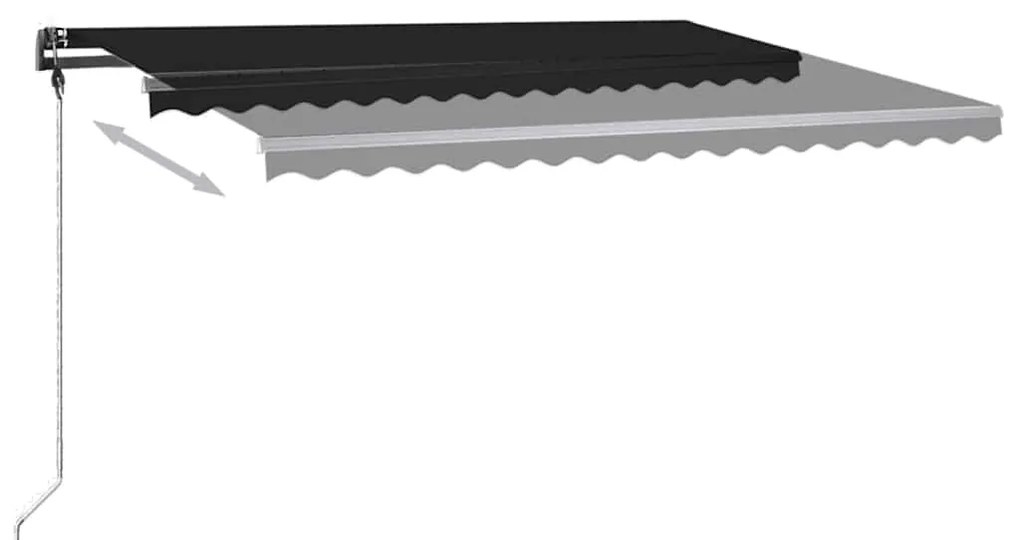Toldo retrátil manual c/ LED 450x300 cm antracite