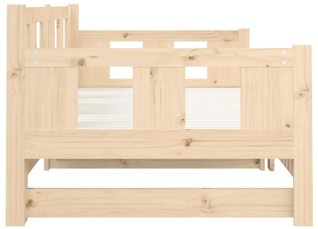 Estrutura sofá-cama de puxar 2x(90x200) cm madeira pinho maciço