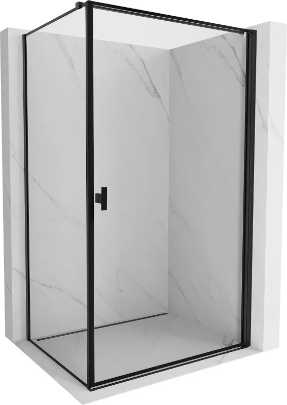 Mexen Mist-B cabine de duche de abrir à direita 70 x 100 cm, moldura preta, preta - 8A2T-070-100-70-70-P