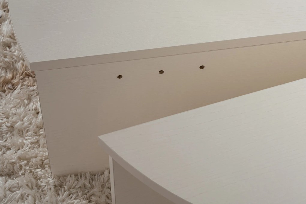 Mesa de Centro Orion – Branco Amadeirado – 90x30x60 cm & 85x35x30 cm