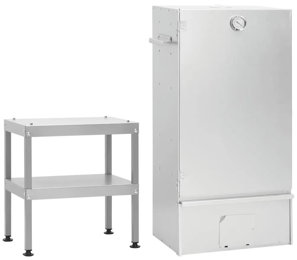vidaXL Defumador com mesa aço galvanizado