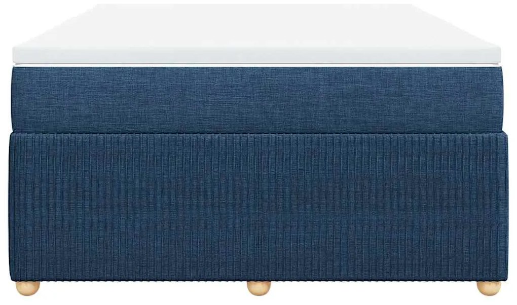 Cama com molas/colchão 140x190 cm tecido azul