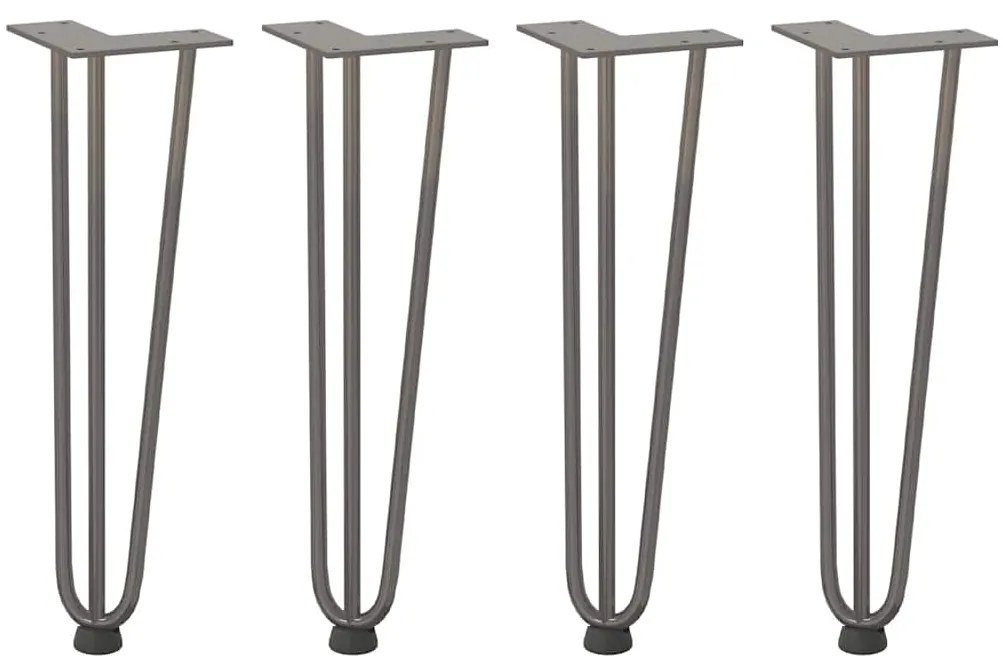 Pernas de grampo para mesa de centro 4 peças Aço natural 42 cm Aço mac