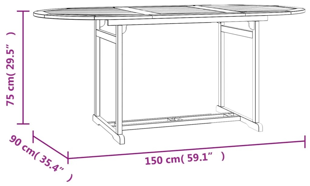 Conjunto de jantar para jardim 7 pcs madeira de teca maciça