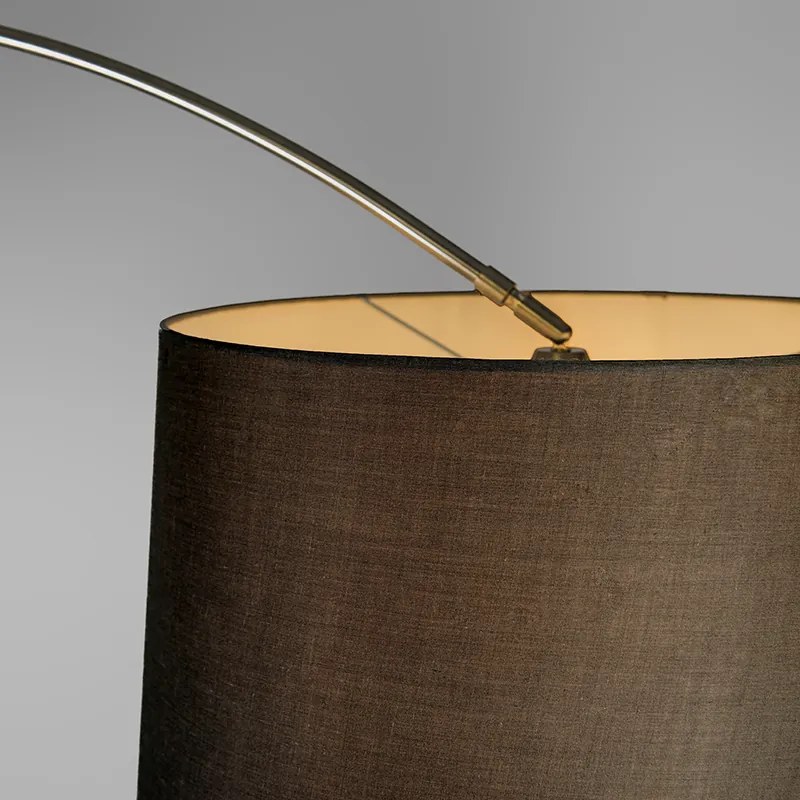 Abajur de tecido de aço de lâmpada de arco preto 45 cm - XXL Moderno