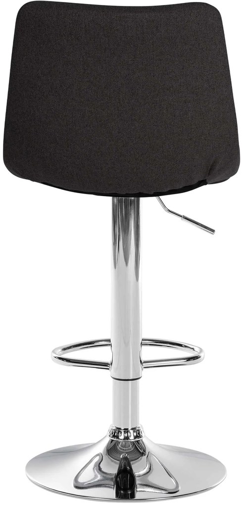 Banco de bar Jerry em tecido com estrutura cromada 87-108,5 x 43 x 46,5 cm Preto