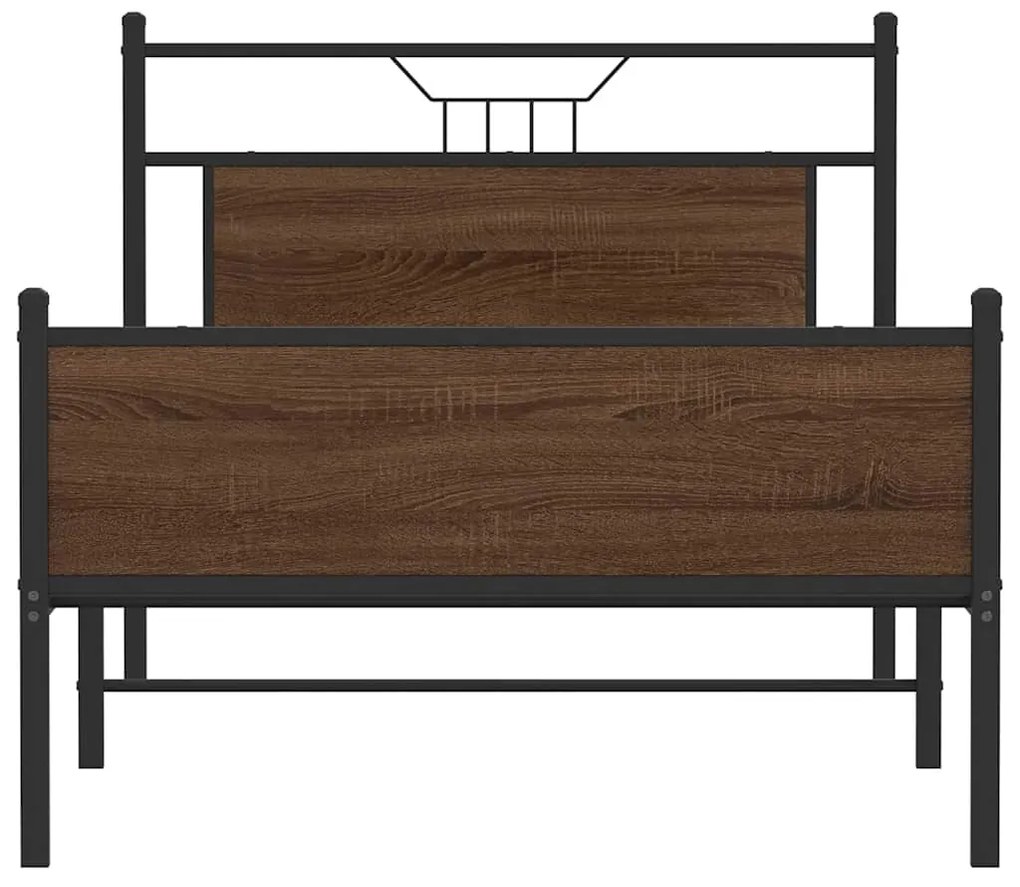Estrutura de cama sem colchão 107x203 cm carvalho castanho