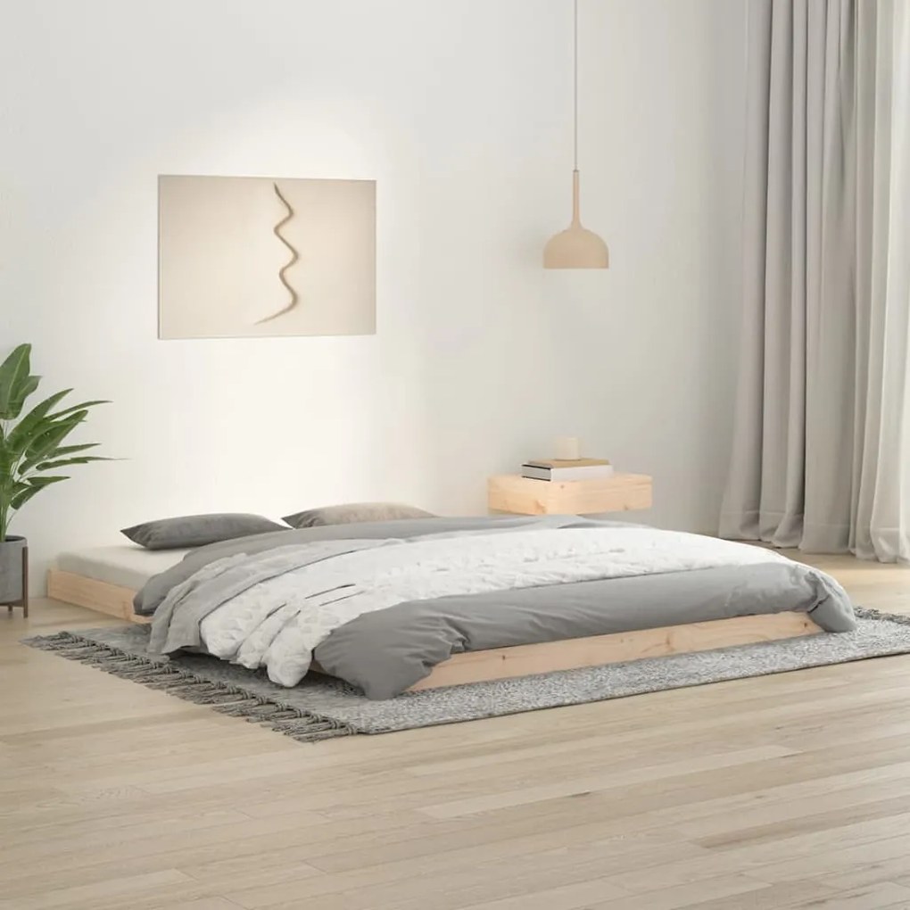 vidaXL Estrutura de cama king size 150x200 cm madeira de pinho maciça