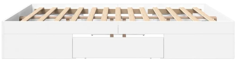Estrutura de cama 200x200 cm derivados de madeira branco