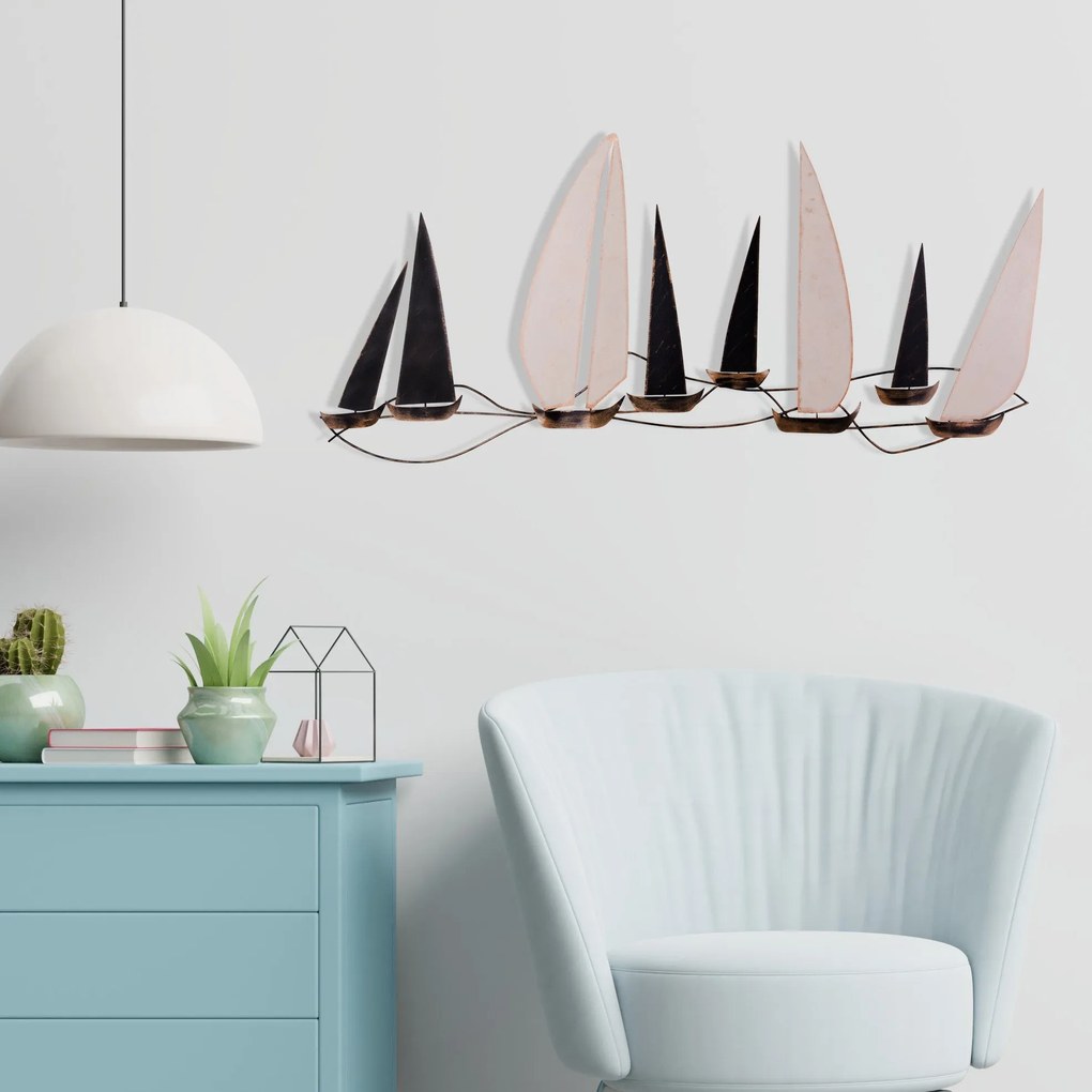 Acessório Decorativo de Metal Ocean – Multicolor – 117 x 5 x 52 cm