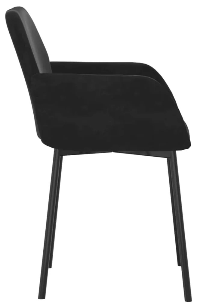 Cadeiras de jantar 2 pcs veludo preto