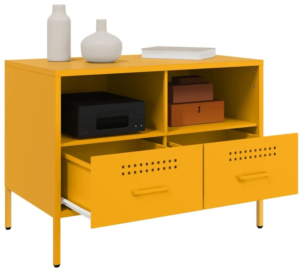 Móvel de TV 68x39x50,5 cm aço amarelo mostarda