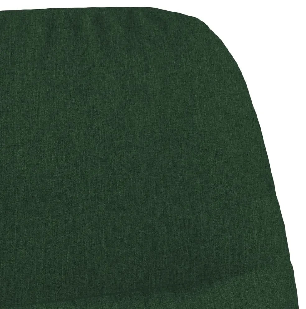 Cadeira de descanso com banco tecido verde-escuro