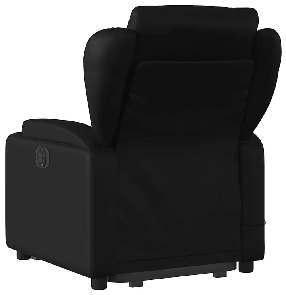 Poltrona massagens reclinável elevatória couro artificial preto