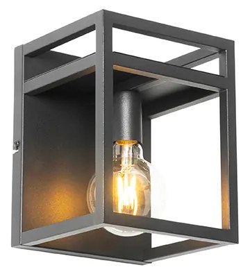Candeeiro de parede industrial preto com prateleira - Cage Rack Industrial