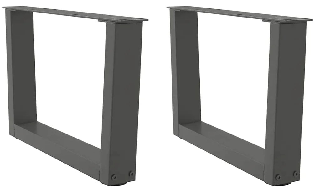 Pés para mesa de centro em V, 2 peças, antracite, 50x(30-31,3) cm, aço