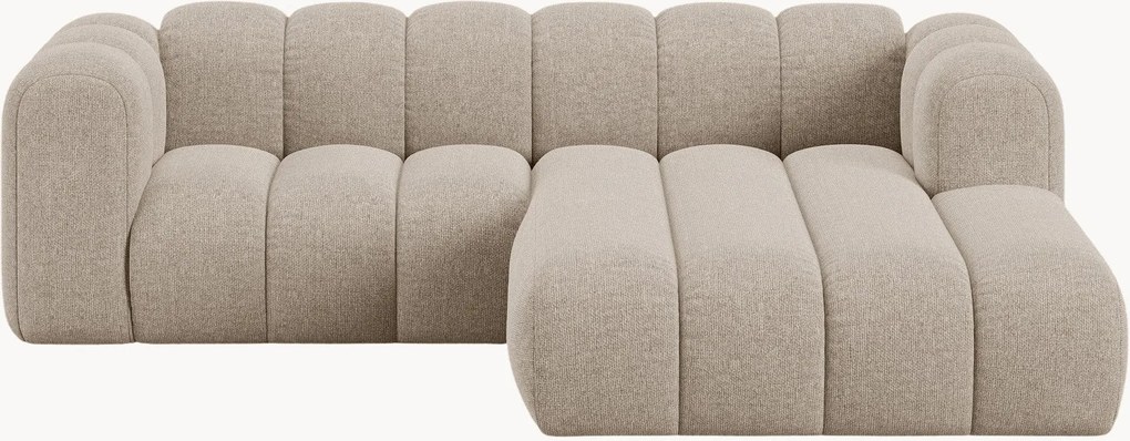 Sofá de canto modular em chenille Lupine (2 lugares)