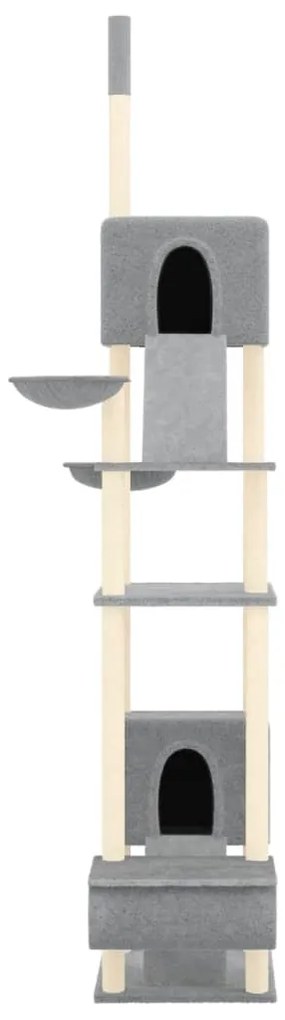 Árvore gatos altura ajustável chão-teto 277-303 cm cinza-claro
