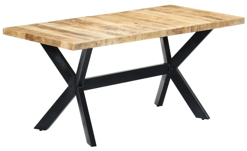 Mesa de jantar 160x80x75 cm madeira de mangueira áspera maciça