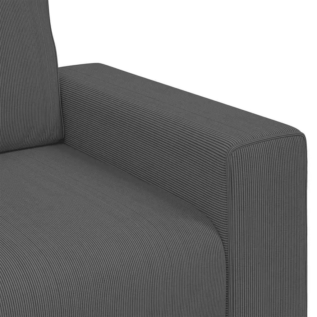 Sofá-luvas 120 cm tecido corduroy cinzento-escuro