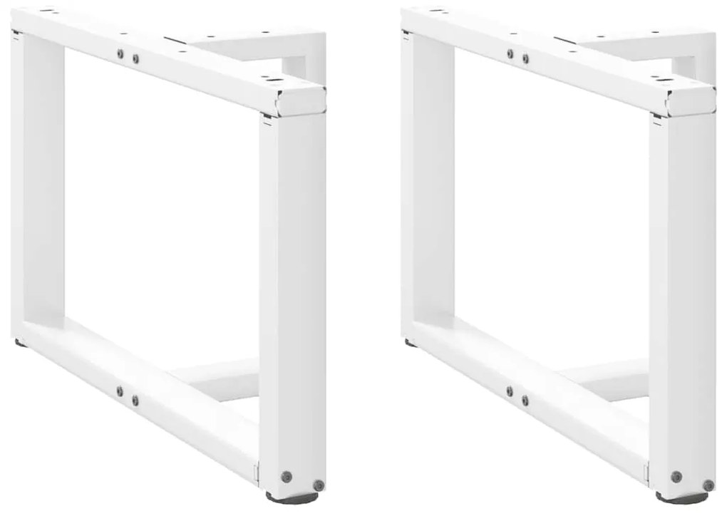 Pés para mesa de centro em forma de T, 2 peças, branco, 60x25x(42-43)