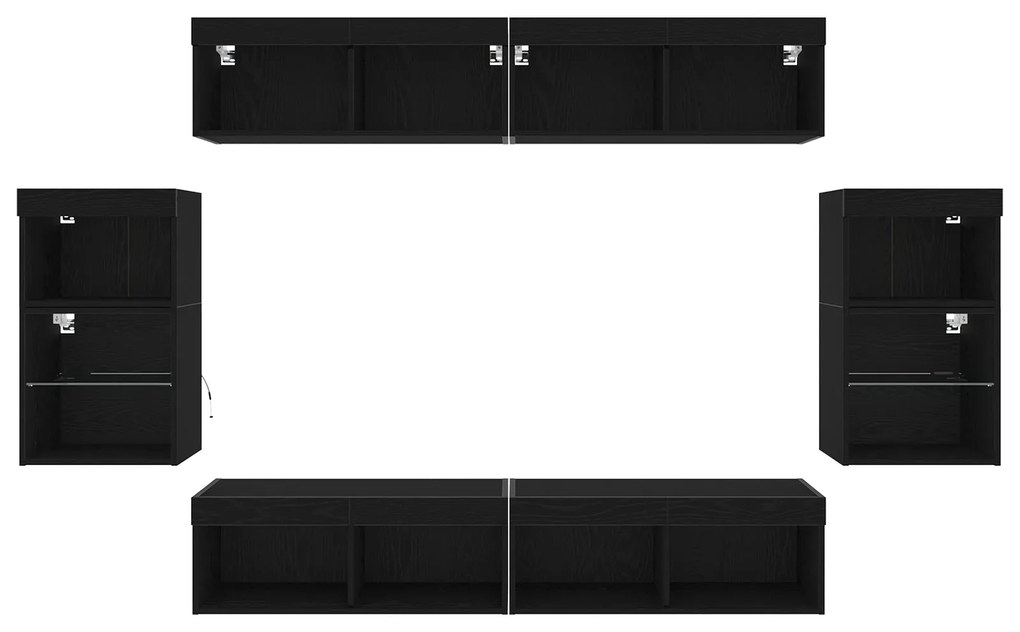 Prateleira Flutuante vidaXL 2 pcs Carvalho Preto 40x28,5x40 cm Madeira