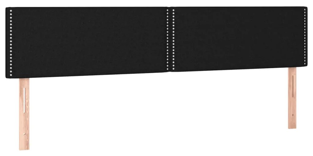 Cama box spring c/ colchão e LED 120x190 cm tecido preto