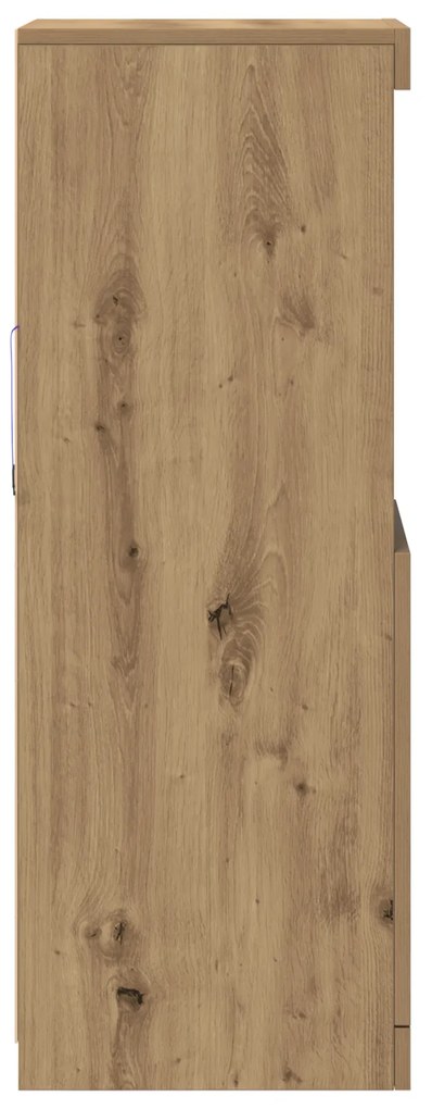 Buffet vidaXL com Luzes LED Carvalho Artesanal 41x37x100 cm