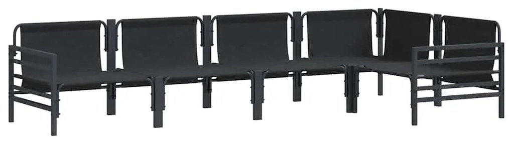 Conjunto de Sofá de Jardim 5 pcs Cinzento-escuro Aço