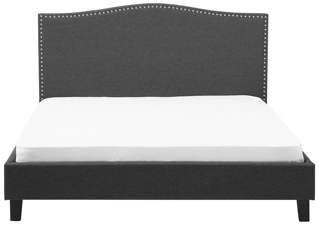 Cama de casal em tecido cinzento escuro 180 x 200 cm MONTPELLIER Beliani