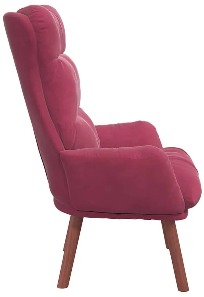 Poltrona Relaxante Veludo Bordô