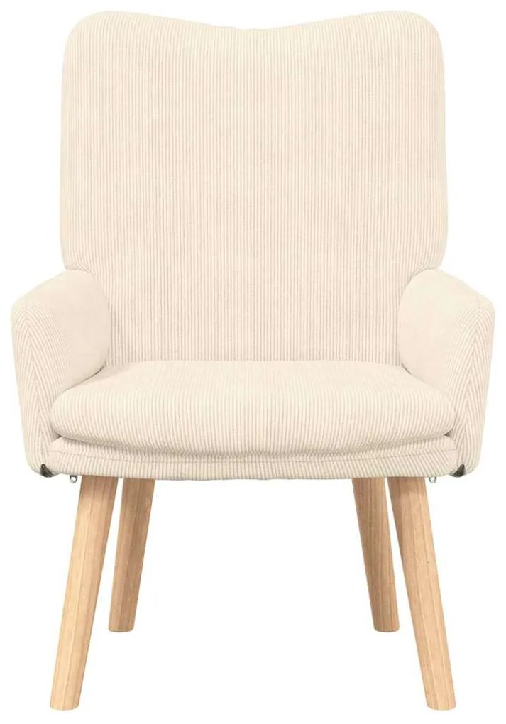 Poltrona Relaxante Cream em Tecido Corduroy