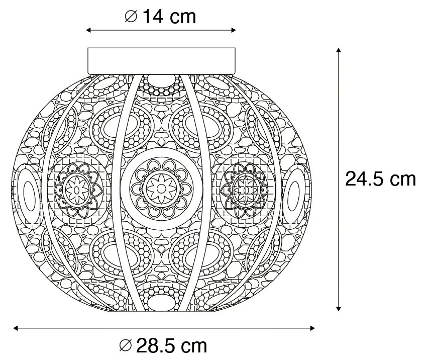 LED Plafond Inteligente Dourado com Verde 28,5 cm incl. WiFi A60 - Baloo Oriental