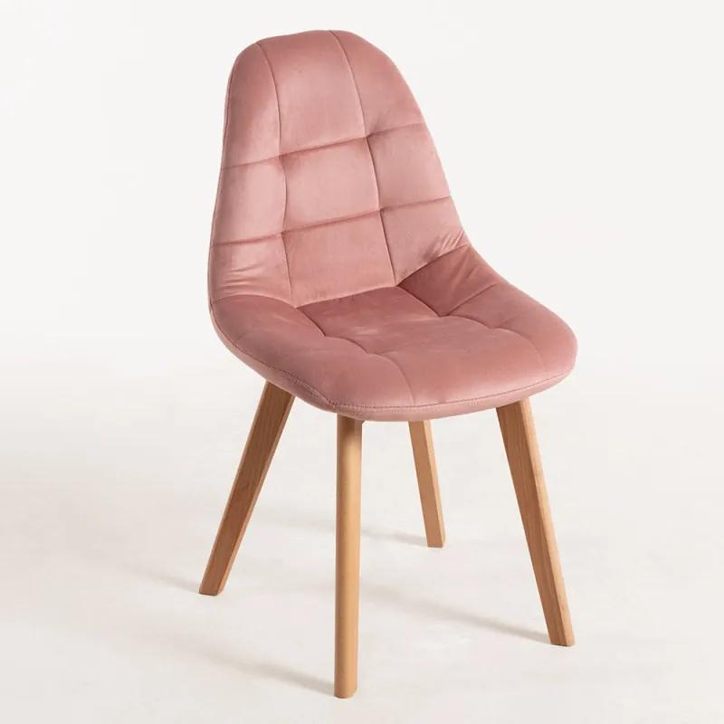 Cadeira Kelen Veludo - Rosa