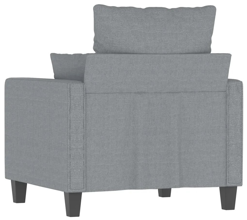 Poltrona tecido 60 cm cinzento-claro