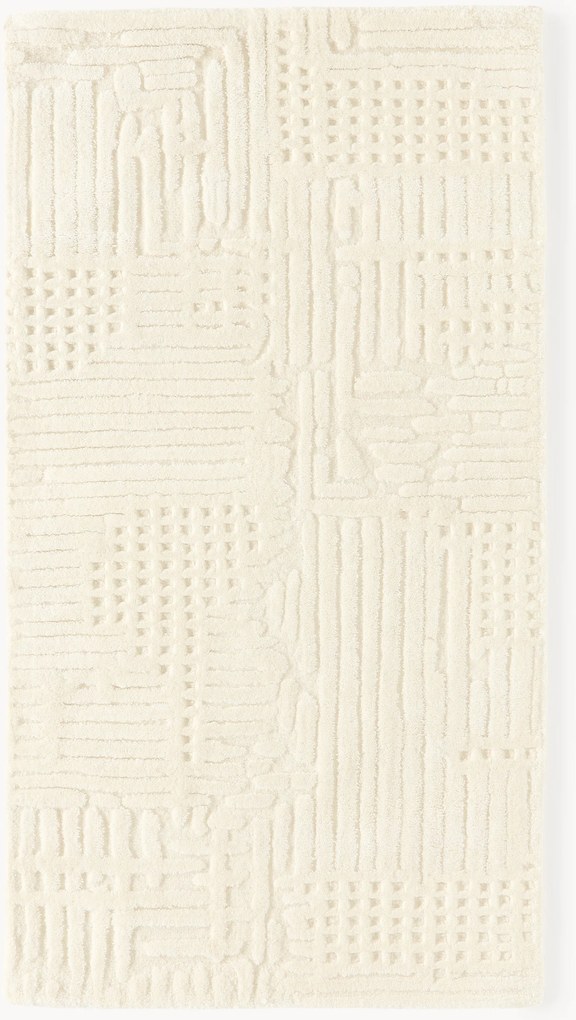 Tapete em lã artesanal com relevo Merima