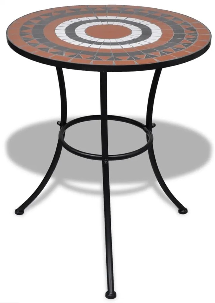 Conjunto bistrô azulejos de cerâmica 3 pcs terracota e branco